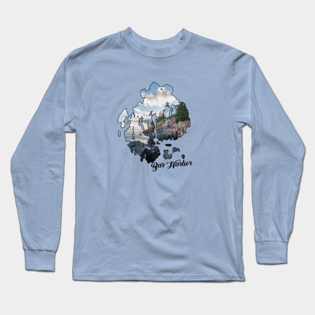 Bar Harbor, Maine Long Sleeve T-Shirt by ACGraphics